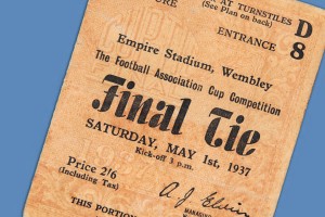 Detail of 1937 FA Cup Final ticket. Get free valuations of your sporting memorabilia here.