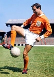 Jimmy Armfield in Blackpool kit.